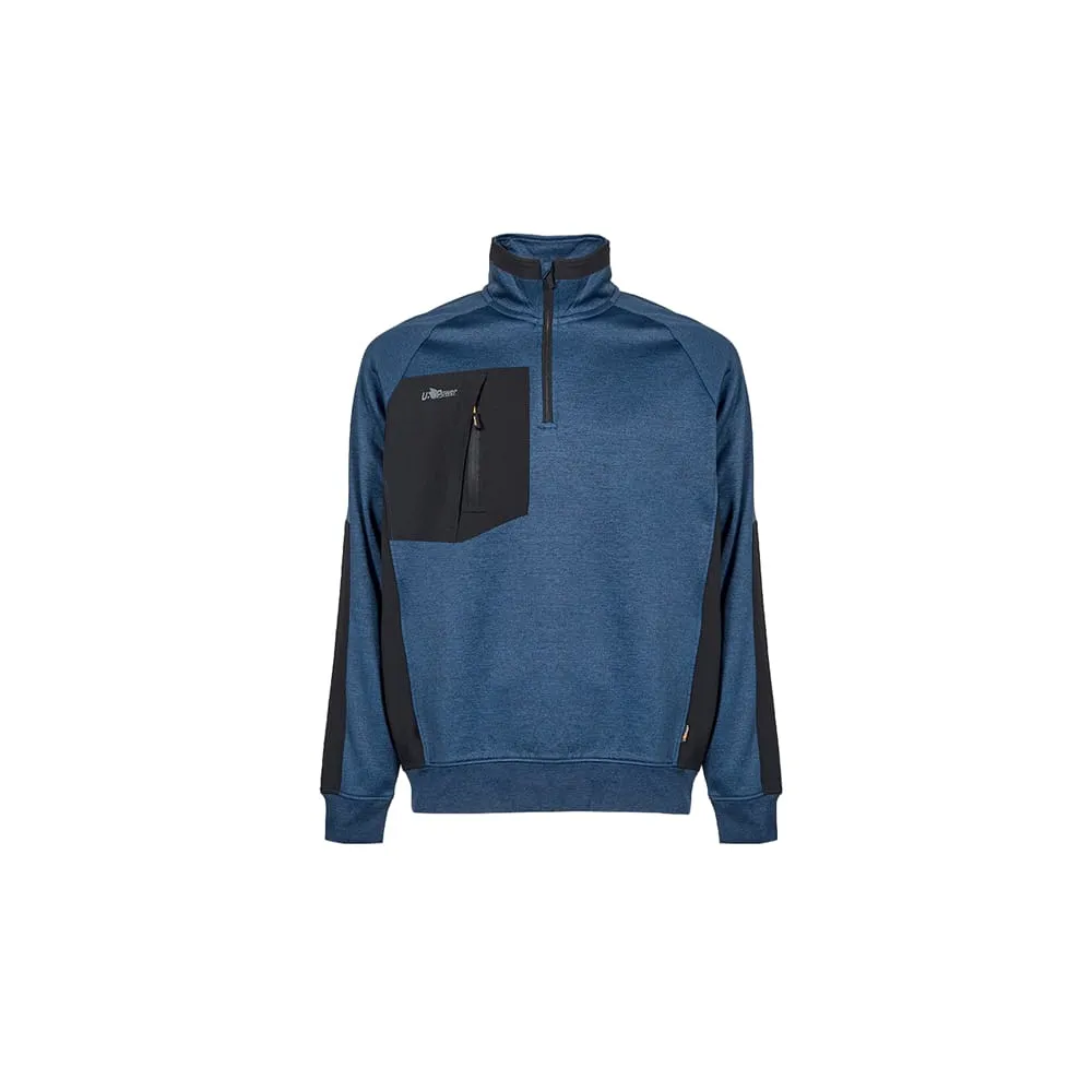 Felpa mezza zip Leeds - taglia XXL - blu - U-Power