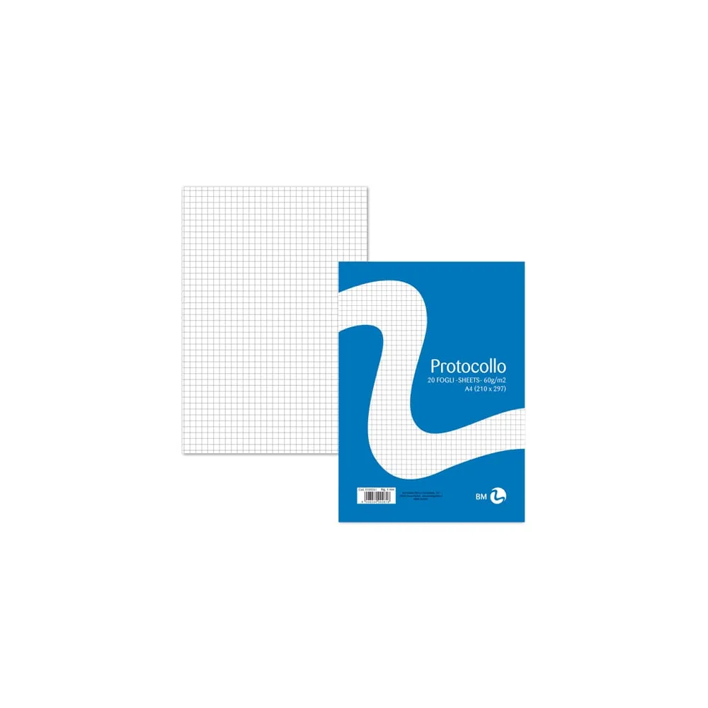 Foglio protocollo - A4 - 4 mm - 60 gr - BM - conf. 20 pezzi