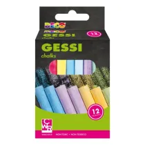 Gessetti tondi - Ã¸ 10 x 81 mm - colori assortiti - Deco - Scatola 12 gessetti tondi