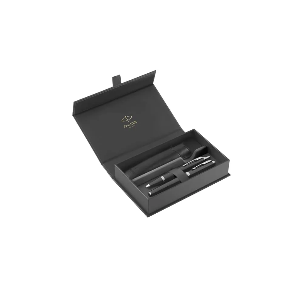Gift Set IM Black Edition CT - sfera + stilografica - punta media - nero - Parker