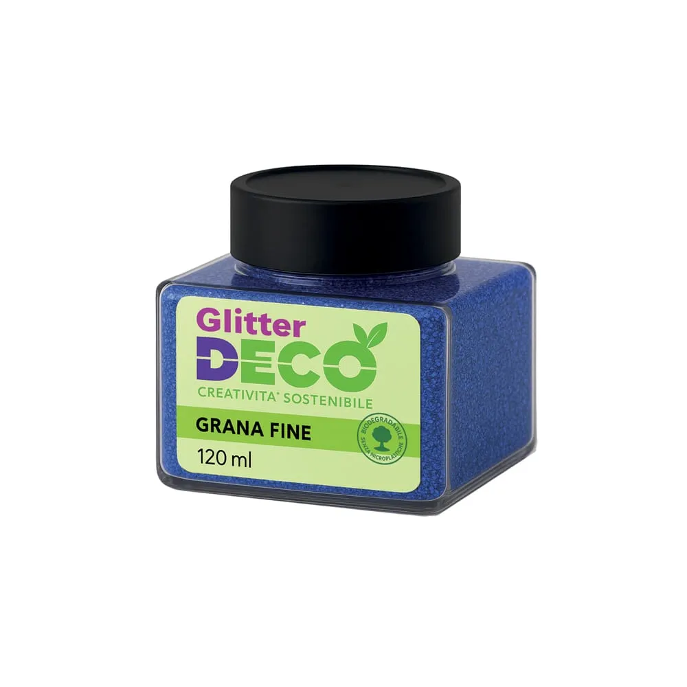 Glitter Bio grana fine - 120ml - blu - Deco