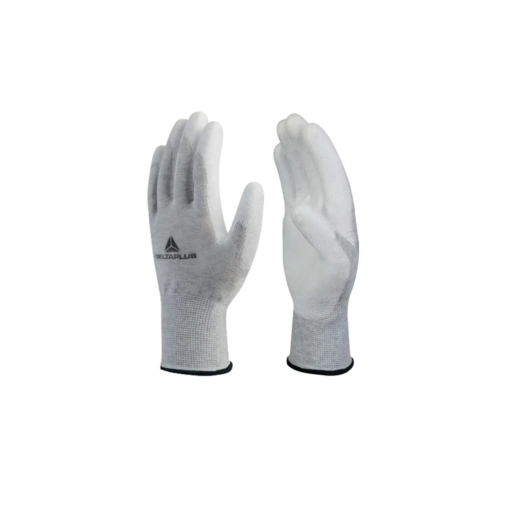 Guanti antistatico VE702PESD - poliestere / carbonio - taglia 10 - bianco - Deltaplus
