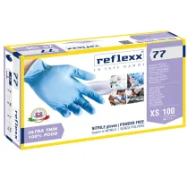 Guanti in nitrile R77 - tg XS - azzurro - Reflexx - conf. 100 pezzi