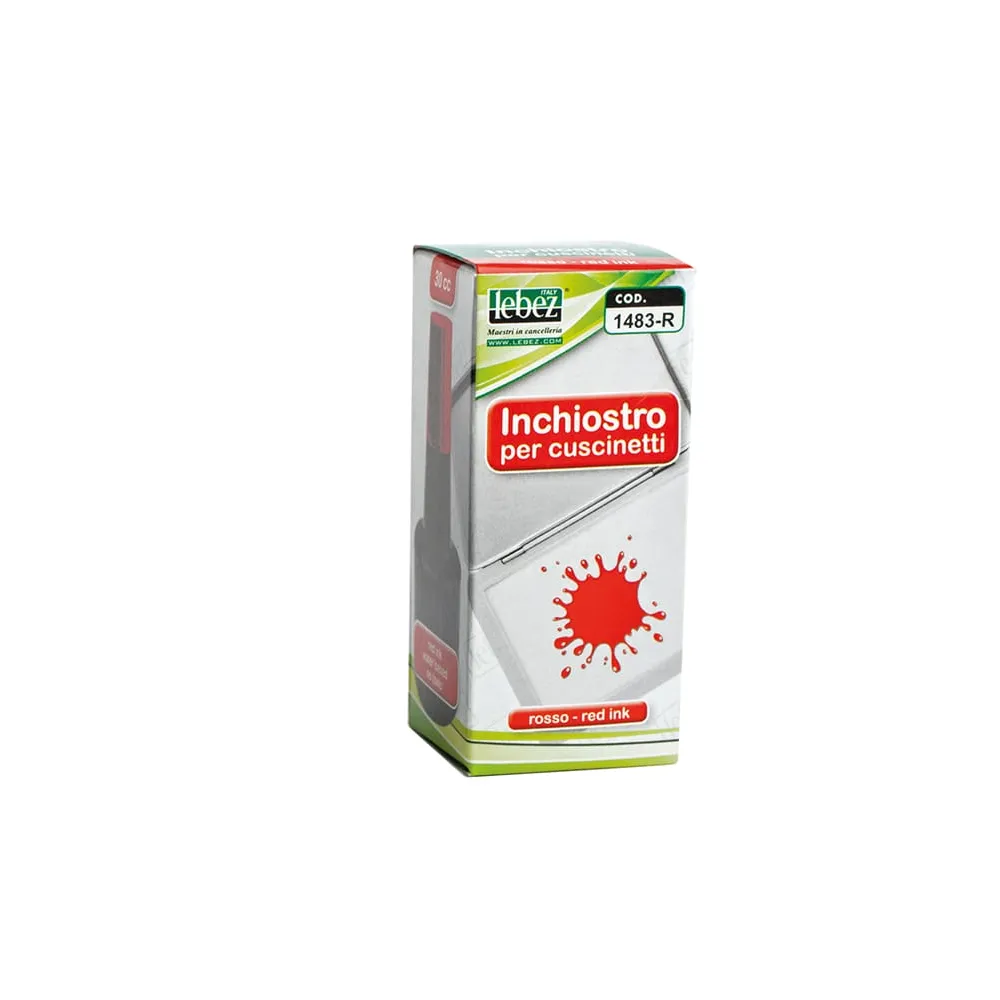 Inchiostro per cuscinetti - 30 ml - senza olio - rosso - Lebez