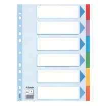 Intercalare cartoncino - 6 tasti colorati - A4 - Esselte