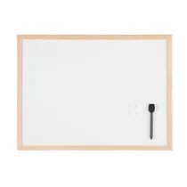 Lavagna bianca magnetica - 45 x 60 cm - cornice legno - bianco - Starline