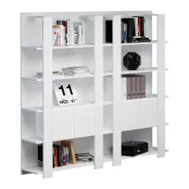 Libreria alta Concept - 5 ripiani - 100 x 38,6 x 198 cm - bianco