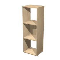 Libreria casellario Rainbow - 3 caselle - 35,9x29,2x103,9 cm - rovere