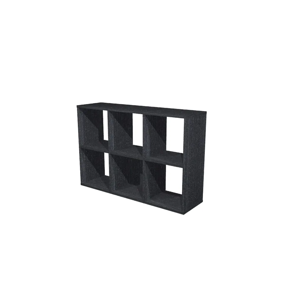 Libreria casellario Rainbow - 6 caselle - 104,1 x 29,2 x 69,8 cm - nero venato