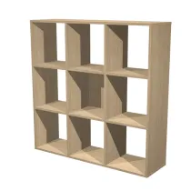 Libreria casellario Rainbow - 9 caselle - 104,1x29,2x103,9 cm - rovere