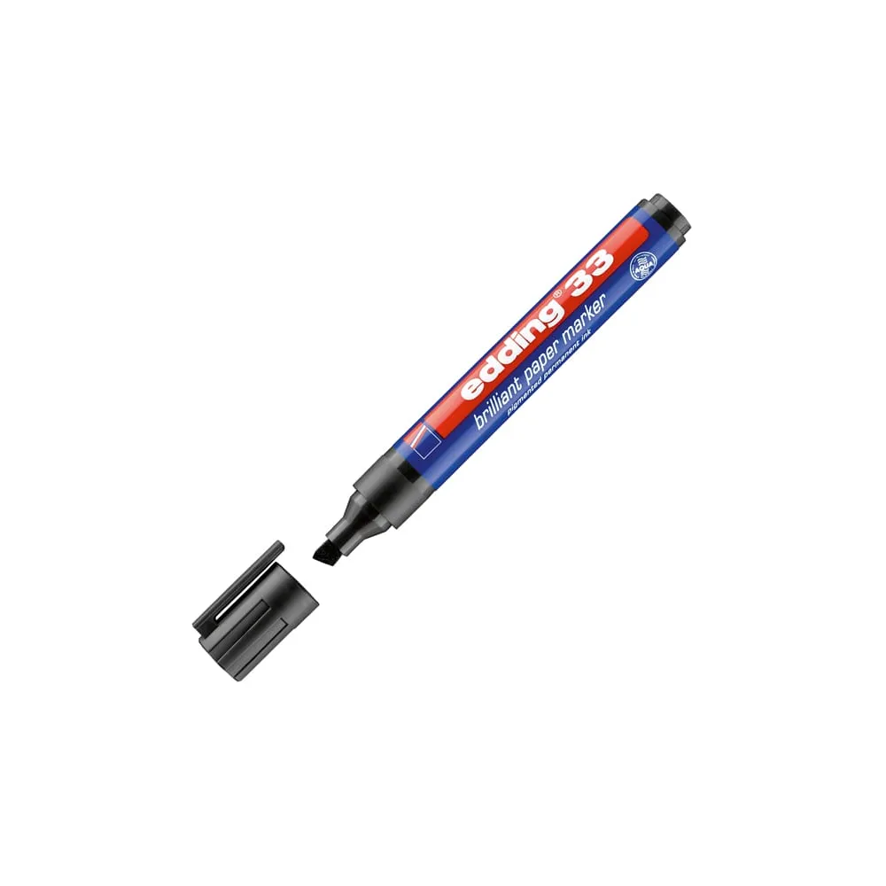 Marcatore permanente 33 - punta scalpello - da 1 a 5 mm - nero - Edding
