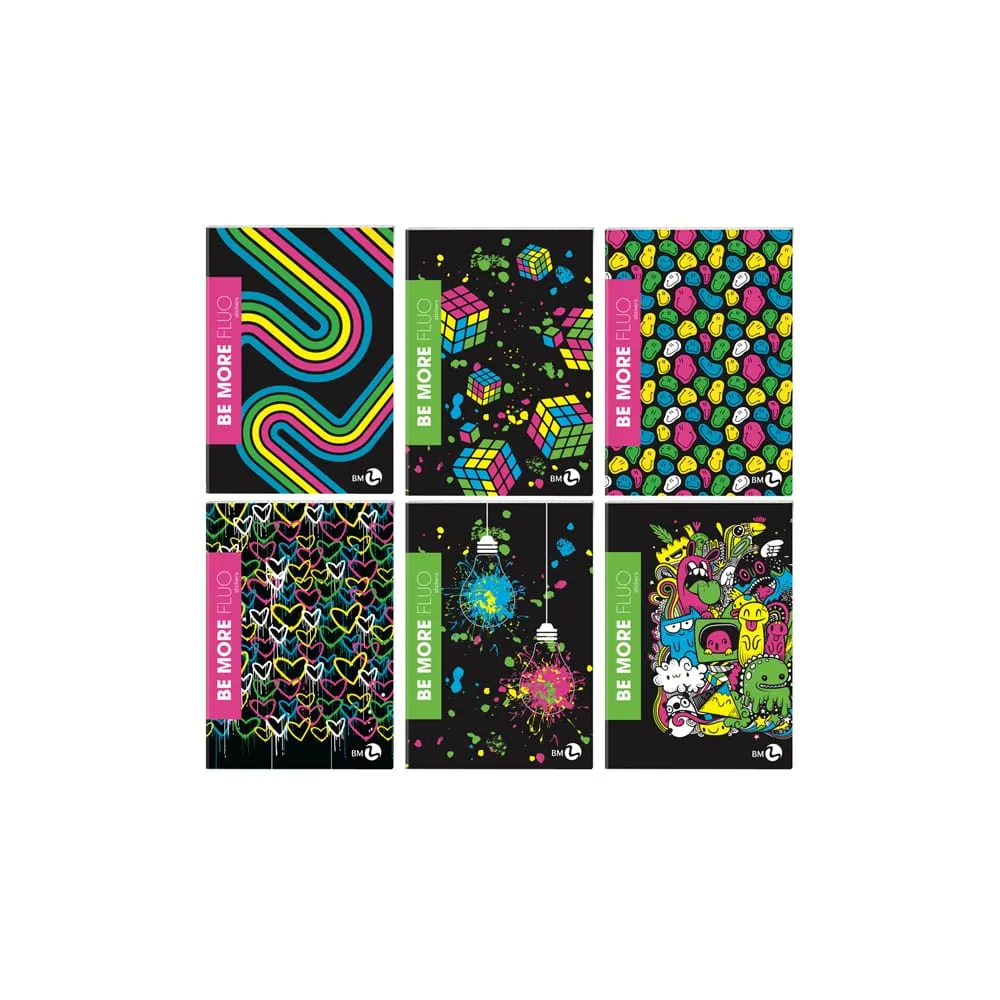 Maxiquaderno Be more Fluo - A4 - 1 rigo c/margine 36+2 fogli - 100gr - BM