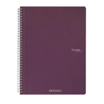 Maxiquaderno Ecoqua original - A4 - 90 gr - 1 rigo - 70 fogli - vino - spiralato - Fabriano