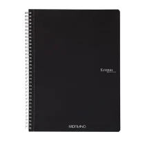 Maxiquaderno Ecoqua original - A4 - 90 gr - 5 mm - 70 fogli - nero - spiralato - Fabriano