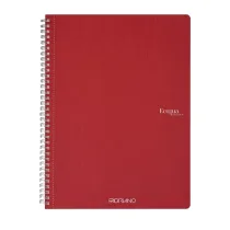 Maxiquaderno Ecoqua original - A4 - 90gr - 5mm - 70 fogli - rosso scuro - spiralato - Fabriano