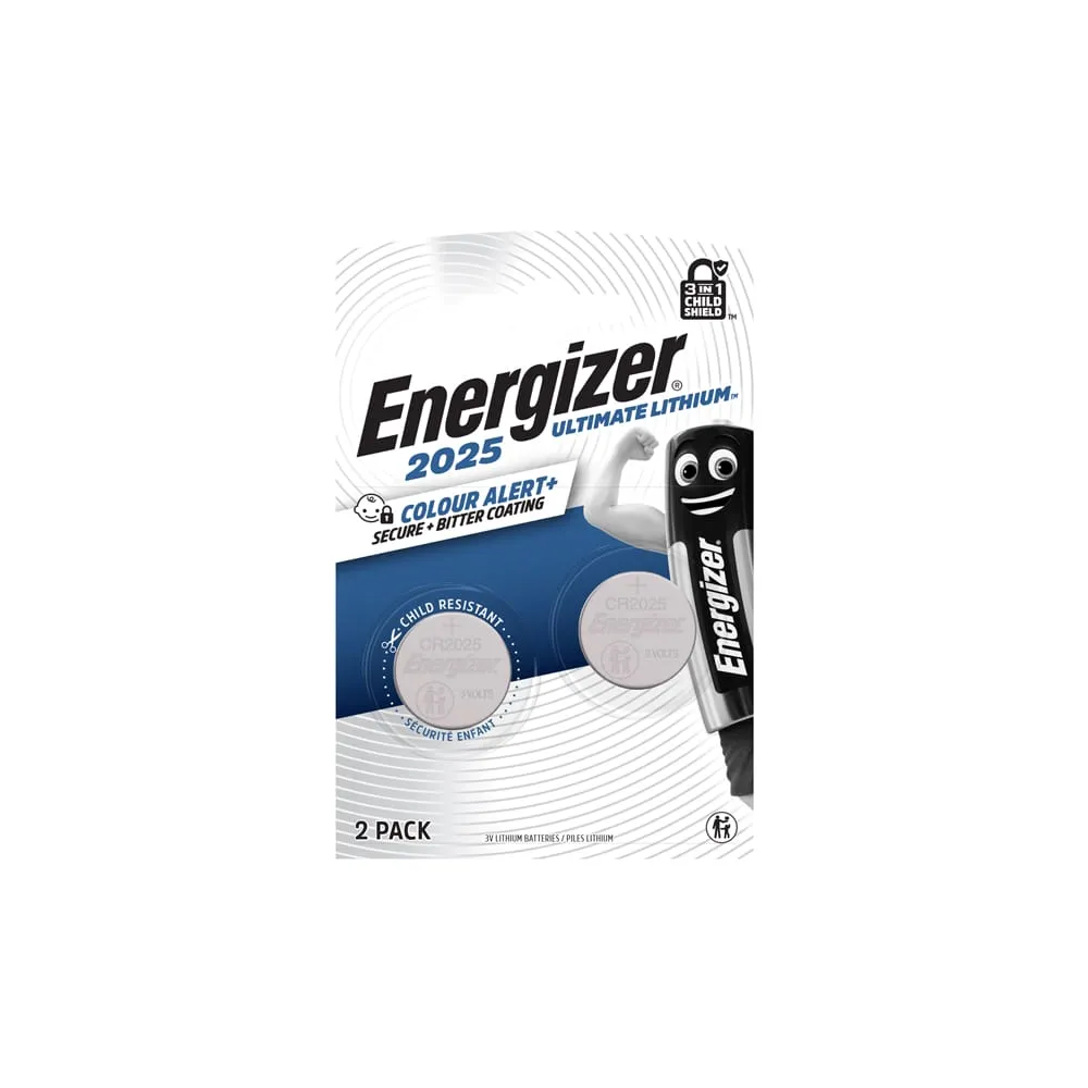Micropila CR2025 - 3V - a pastiglia - Ultimate Lithium - Energizer - blister 2 pezzi