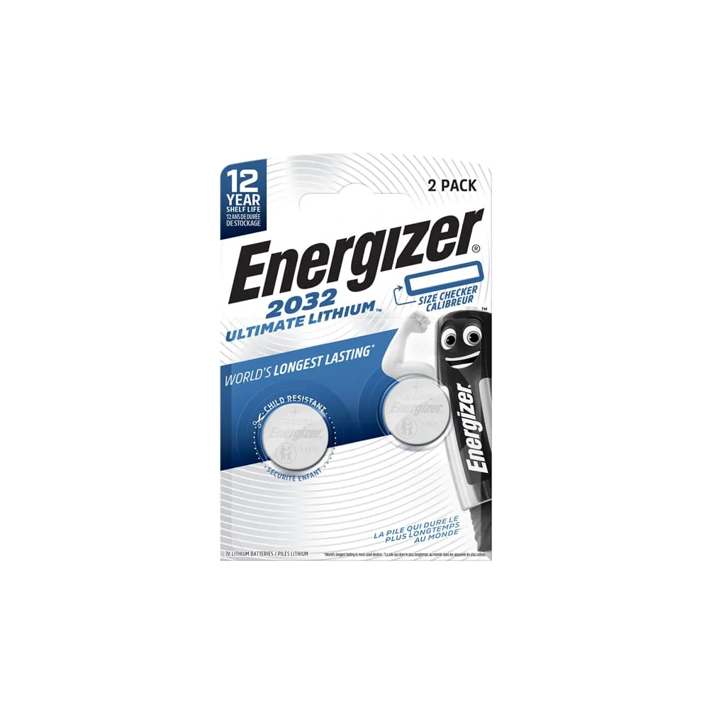 Micropila CR2032 - 3V - a pastiglia - Ultimate Lithium - Energizer - blister 2 pezzi