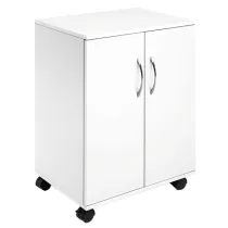 Mobiletto Multifunzione 74/53 - con ante alte e ruote - 4 ripiani - 52,8 x 40 x 73,7 cm - bianco - Durable