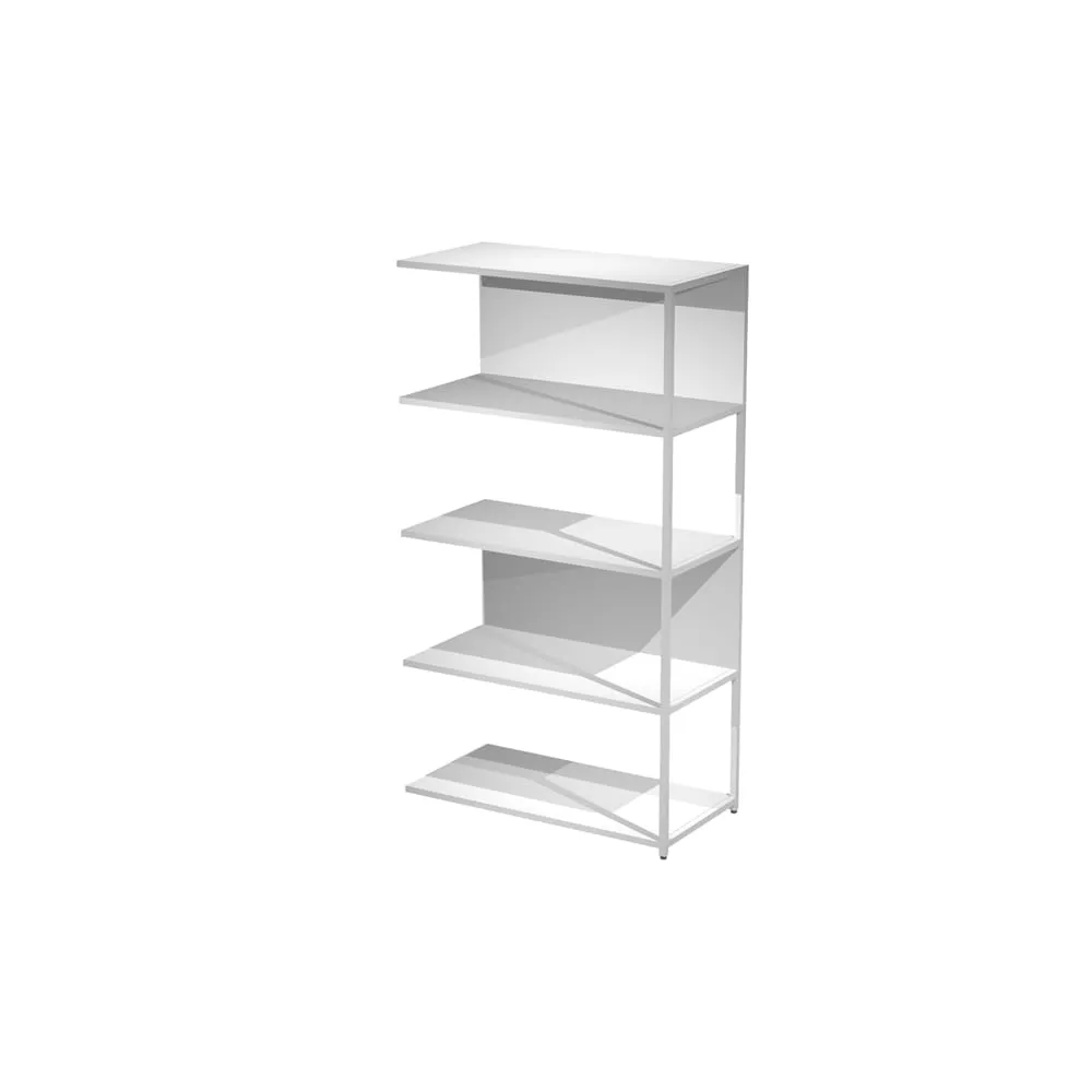 Modulo aggiuntivo per libreria Modular - 90 x 44 x 161 cm - struttura metal bianco - bianco