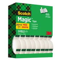 Nastro adesivo Magic 810 - 19 mm x 33 m - acrilico - trasparente - Scotch - Value Pack 20+4 rotoli