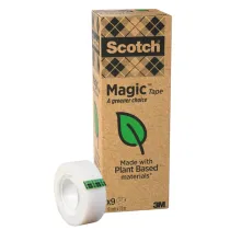 Nastro adesivo Magic 900 - 19 mm x 33 m - acrilico - trasparente - Scotch - Value Pack 9 rotoli