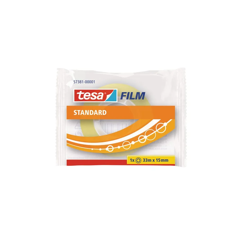 Nastro adesivo Tesafilm - confezionato singolarmente - 15 mm x 33 m - PP - trasparente - Tesa