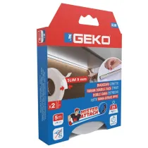 Nastro biadesivo SLIM Mister Attach - 9 mm x 5 m - acrilico - bianco - Geko - conf. 2 pezzi