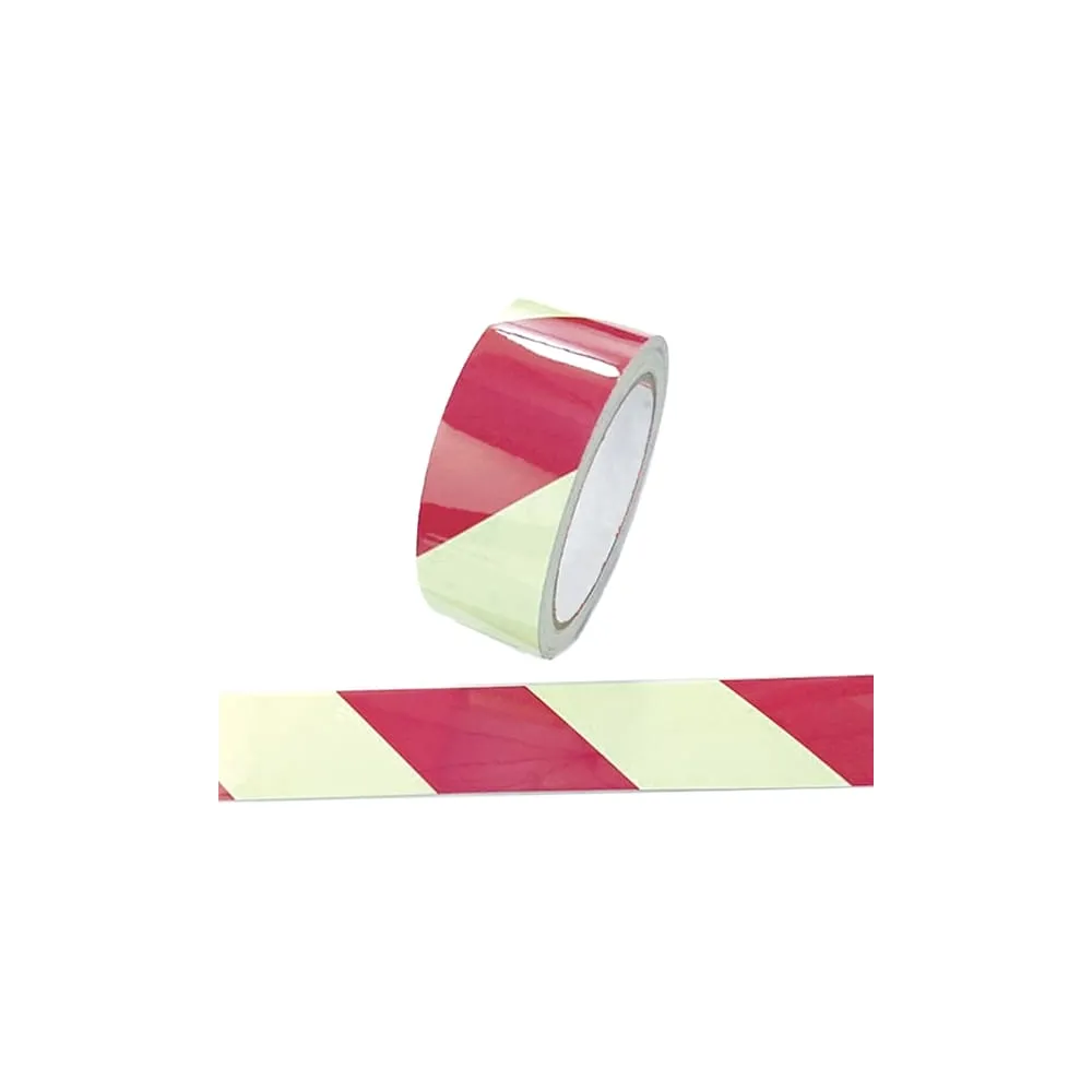 Nastro fotoluminescente adesivo - 4 cm x 10 m - giallo/strisce rosse