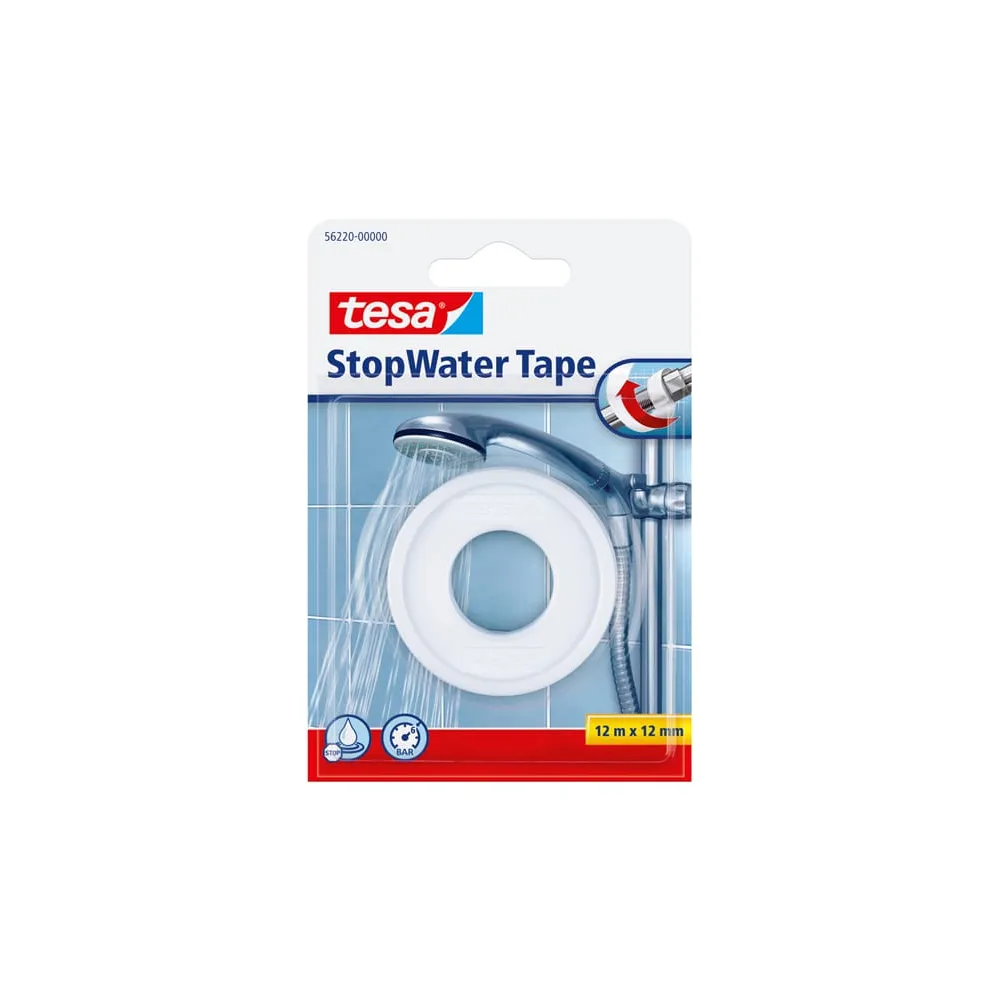 Nastro StopWater per riparazioni - 12 mm x 12 m - teflon - bianco - Tesa