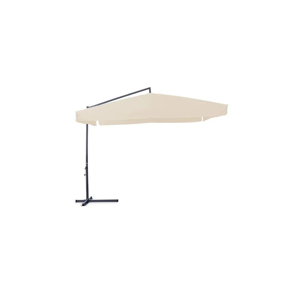 Ombrellone quadro - con braccio laterale - 3 x3 m - ecru - Garden Friend