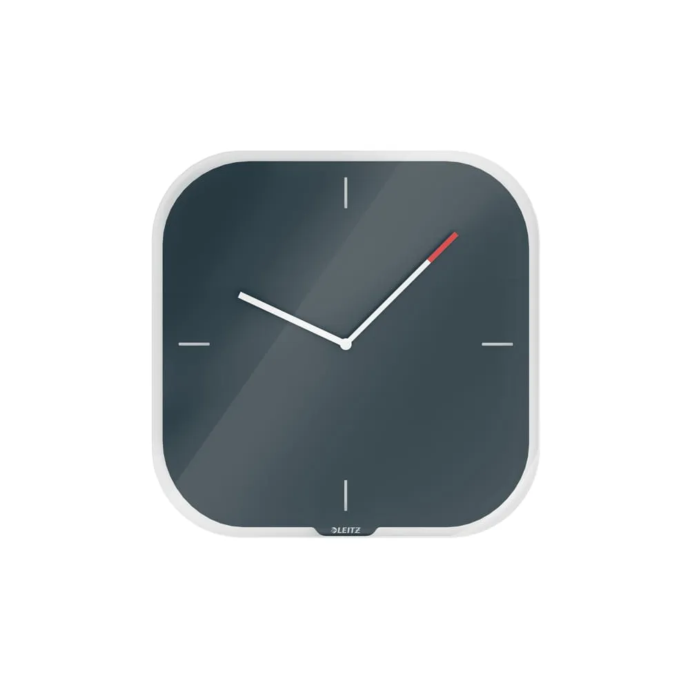 Orologio da parete Cosy - silenzioso - vetro - grigio - Leitz