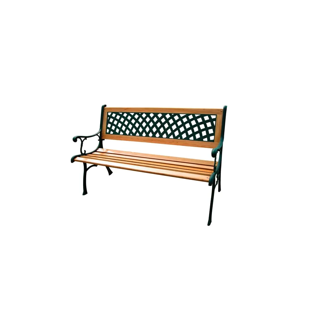 Panca da giardino Rombo - 74 x 52 x 125 cm - ghisa/legno - nero - Garden Friend