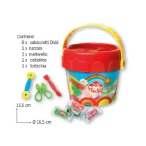 Pasta modellabile DiDÃ² medio - DiDÃ² - secchiello 8 salsicciotti con attrezzi