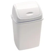 Pattumiera con coperchio basculante Rif Basic - 44x33x68 cm - 50 L - bianco - Medial