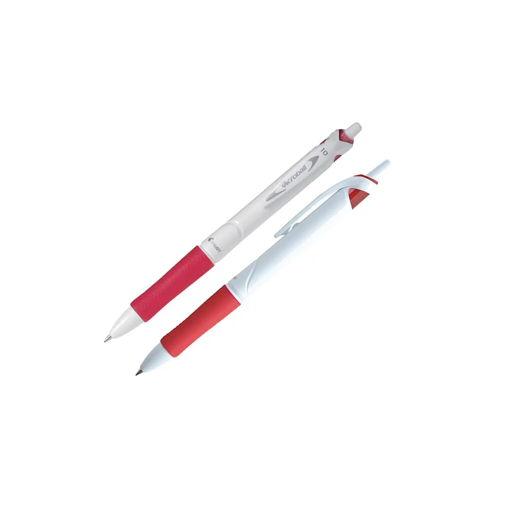 Penna a sfera a scatto Acroball Pure White Begreen - punta 1,0mm - rosso  - Pilot
