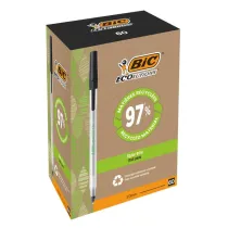 Penna a sfera a scatto con cappuccio ECOlutions - punta 1,0mm - nero  - Bic  - conf. 60 pezzi