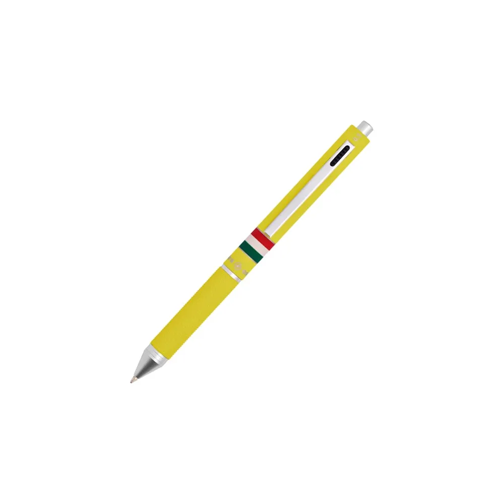 Penna a sfera a scatto multifunzione - fusto giallo gommato Italia - Osama