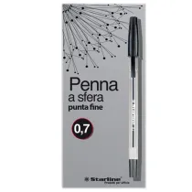 Penna a sfera con cappuccio - punta fine 0,7mm  - nero - Starline - conf.50 pezzi