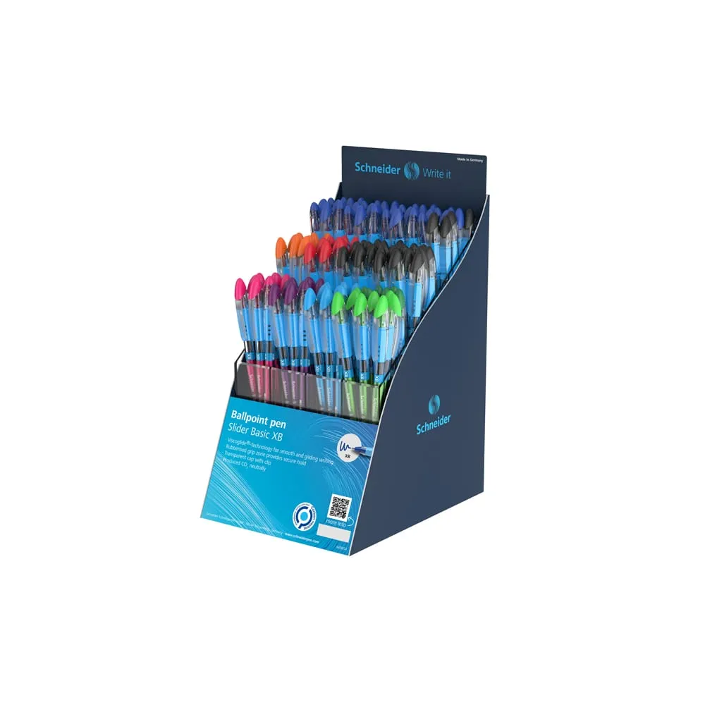 Penna sfera Slider Basic XB - colori assortiti - Schneider - expo 80 pezzi