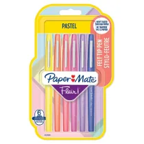 Pennarello Flair Nylon - punta feltro - 1,10mm - colori assortiti Pastel - Papermate - conf. 6 pezzi