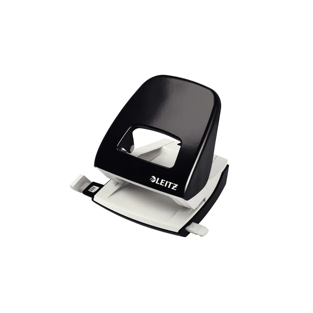 Perforatore 5008 - passo 8 cm - max 30 fogli - 2 fori - nero - Leitz