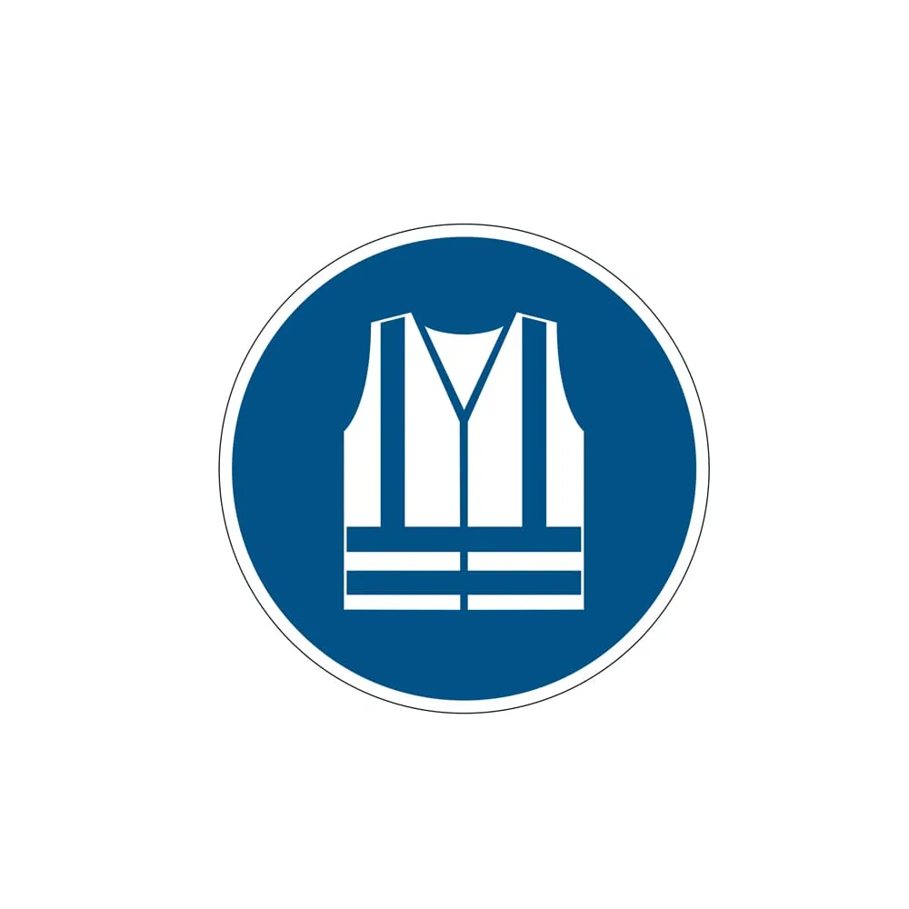 Pittogramma adesivo - da terra - "Gilet di sicurezza obbligatorio" - diametro 43 cm - Durable