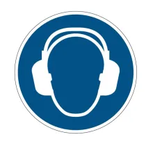 Pittogramma adesivo - da terra - "Indossare protezione auricolare" - diametro 43 cm - Durable