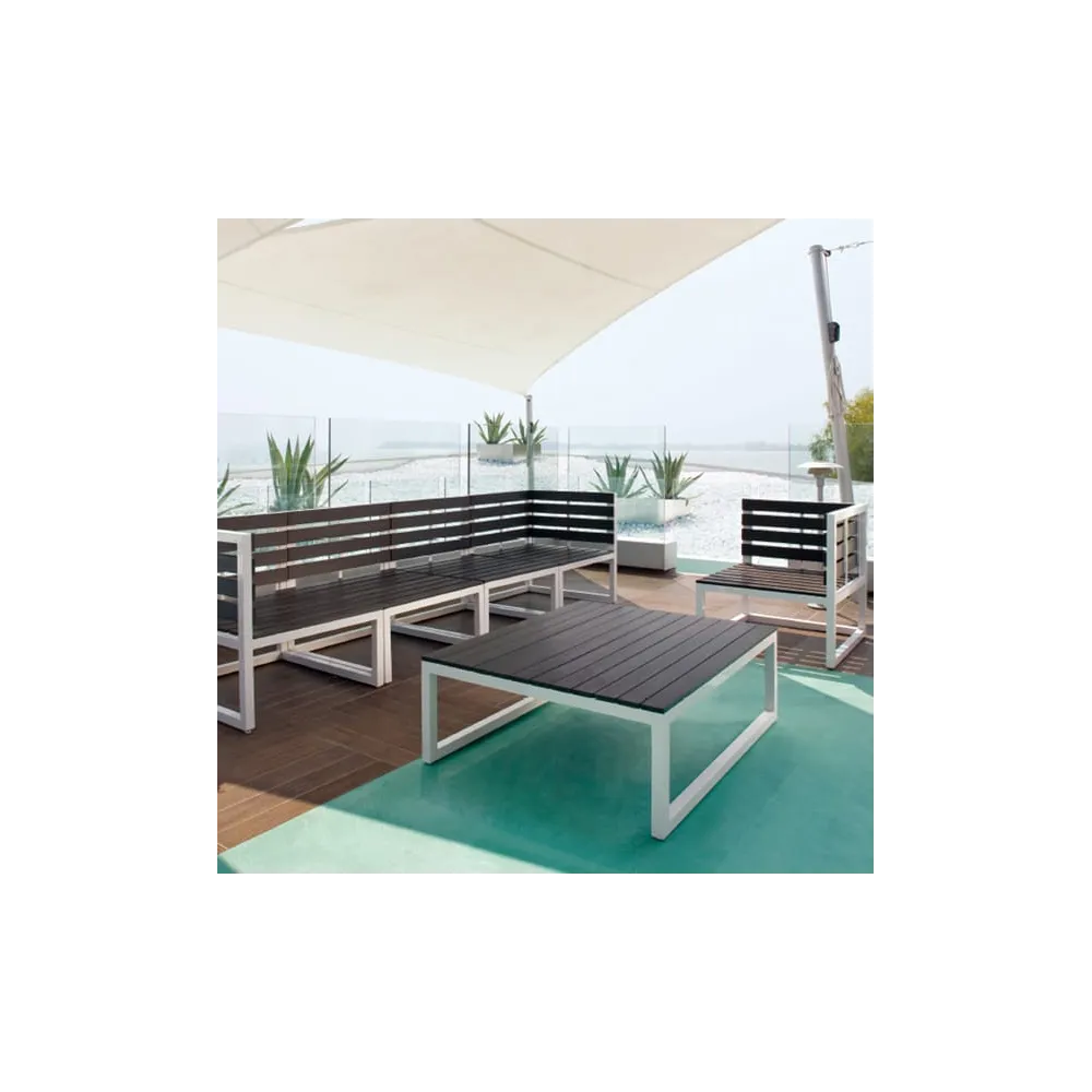 Poltrona Salotto Quick - angolare destro - 66 x 70 x 70 cm - alluminio/legno - King Collection