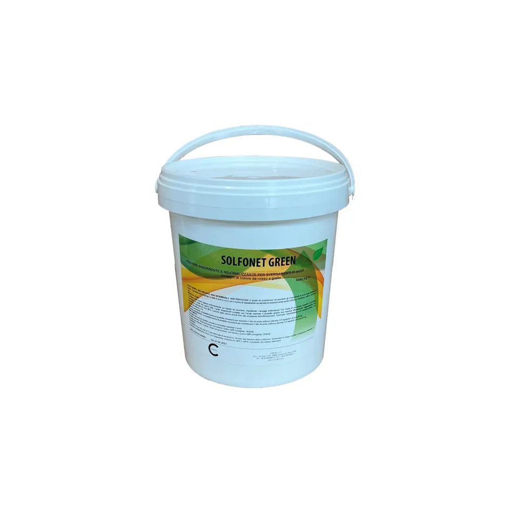 Polvere assorbente - Solfonet Green - per sversamento acido solforico - 5 kg - Carvel