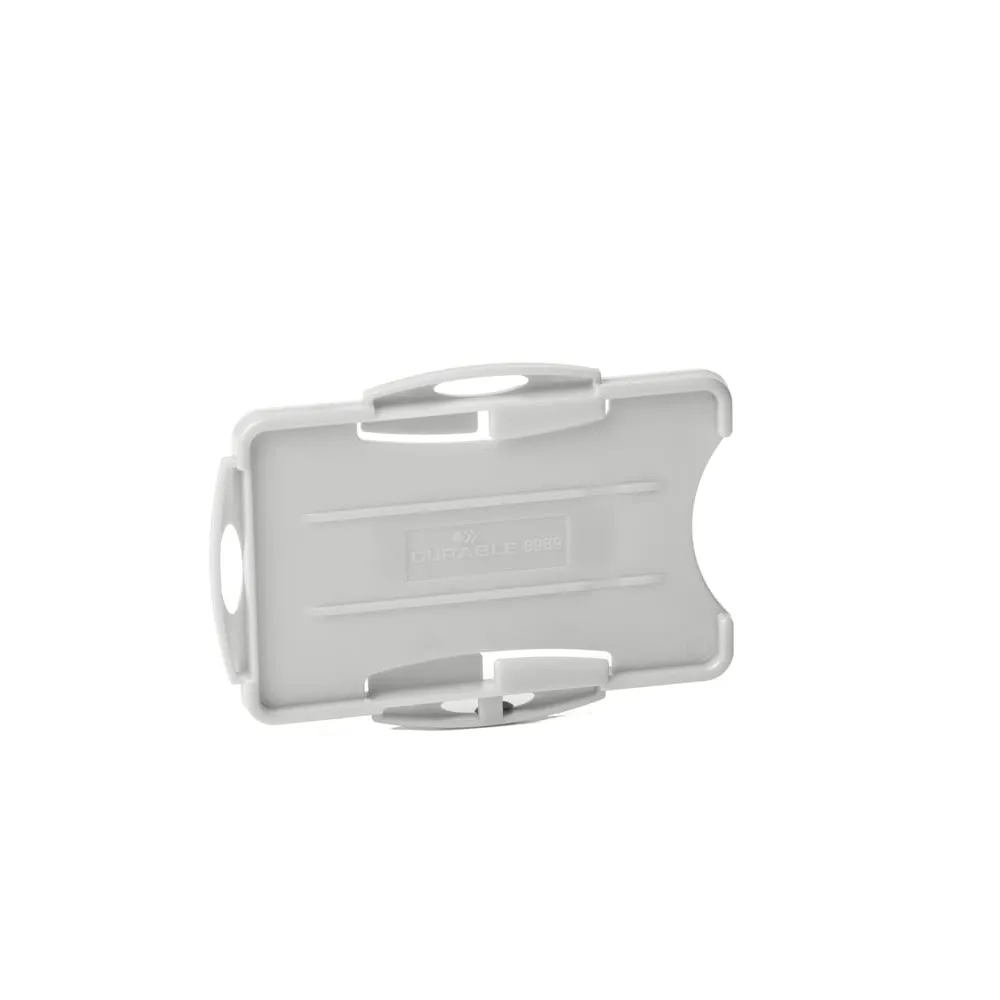 Portabadge Eco - per 2 tessera - 54 x 87 mm - grigio - Durable - conf. 10 pezzi