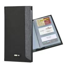 Portabiglietti in tessuto - 12 x 23 cm - capacitÃ  64 biglietti - nero/grigio - City Time