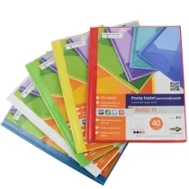 Portalistini Asso TI - personalizzabile - PP liscio - 22 x 30 cm - 40 buste - colori assortiti - Sei Rota