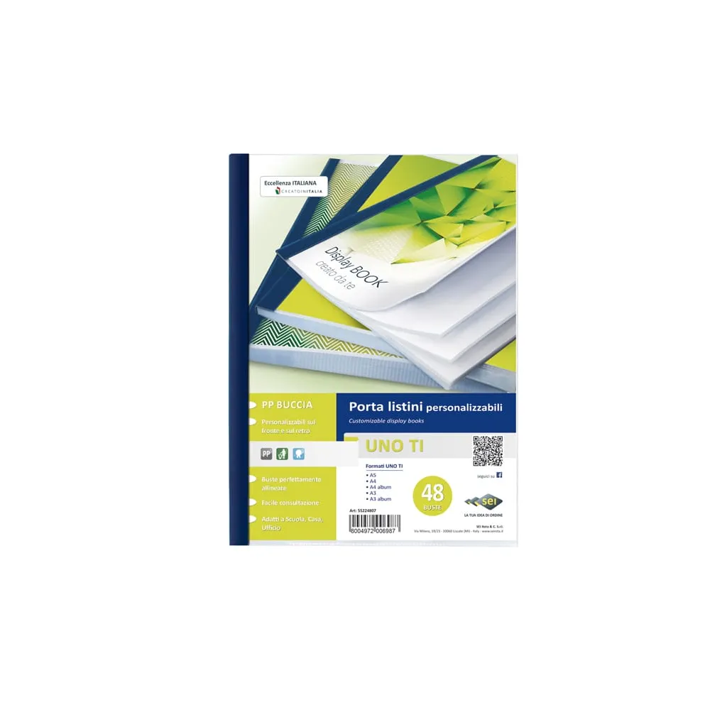Portalistini personalizzabile Uno TI - 22 x 30 cm - 48 buste - blu - Sei Rota