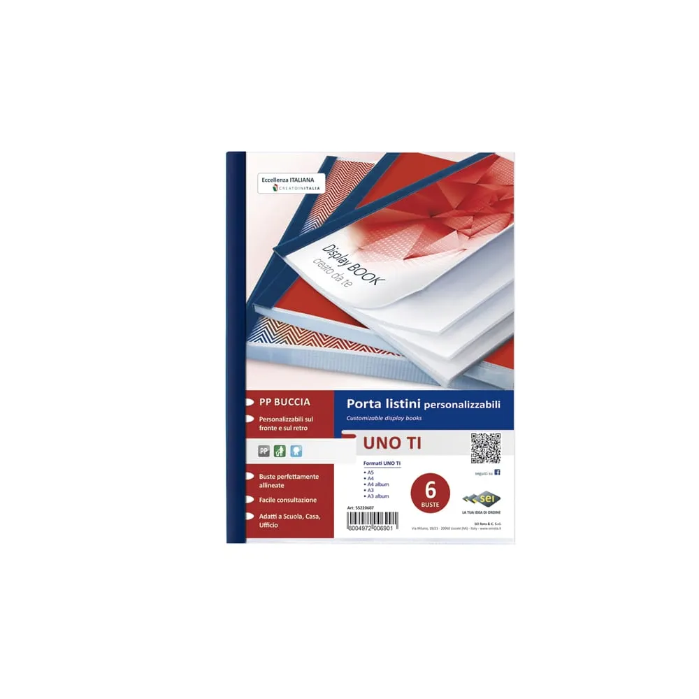 Portalistini personalizzabile Uno TI - 22 x 30 cm - 6 buste - blu - Sei Rota